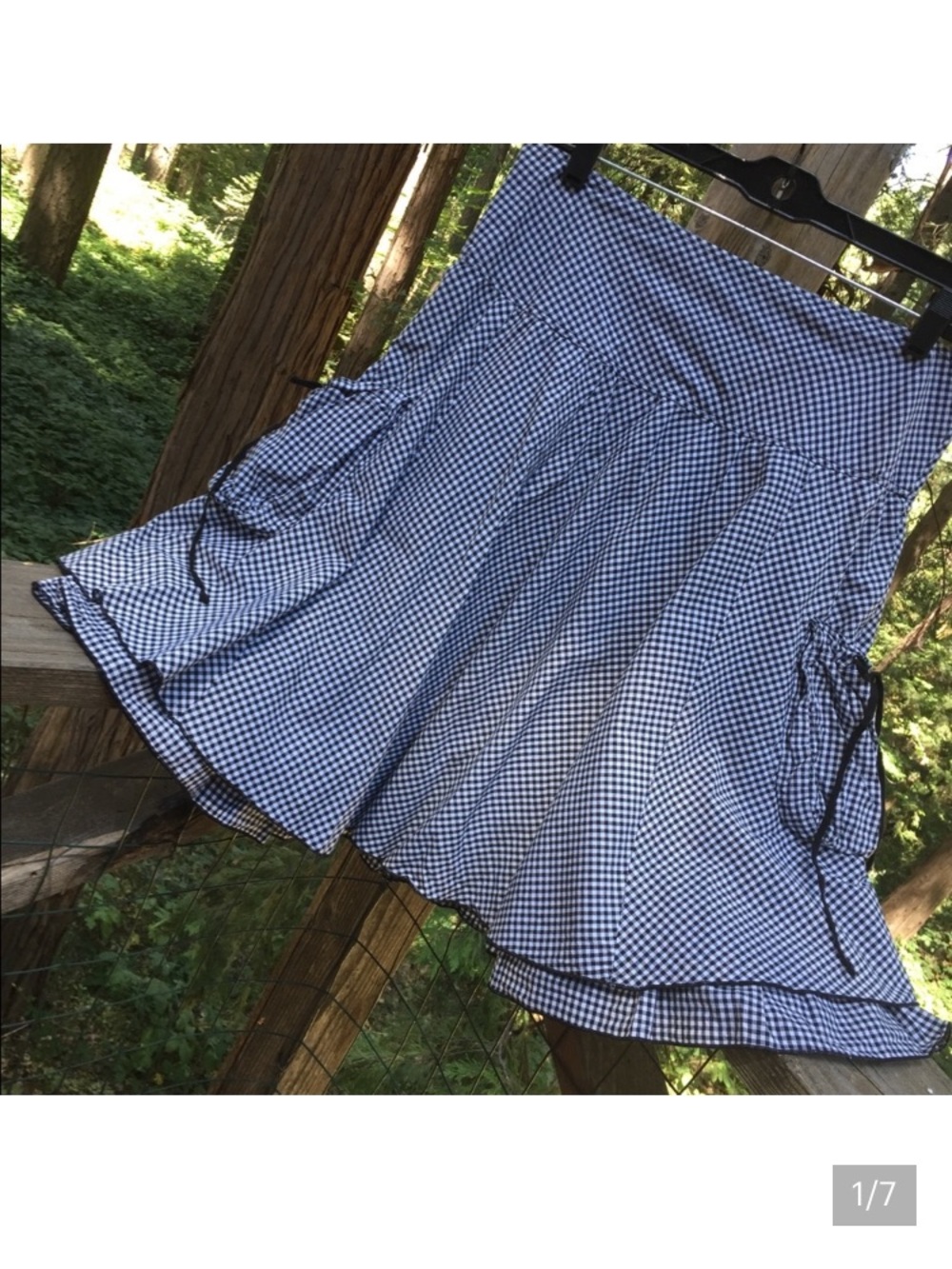 Fresh Wear Black and White Gingham Circle Skirt - Picture 1 of 8